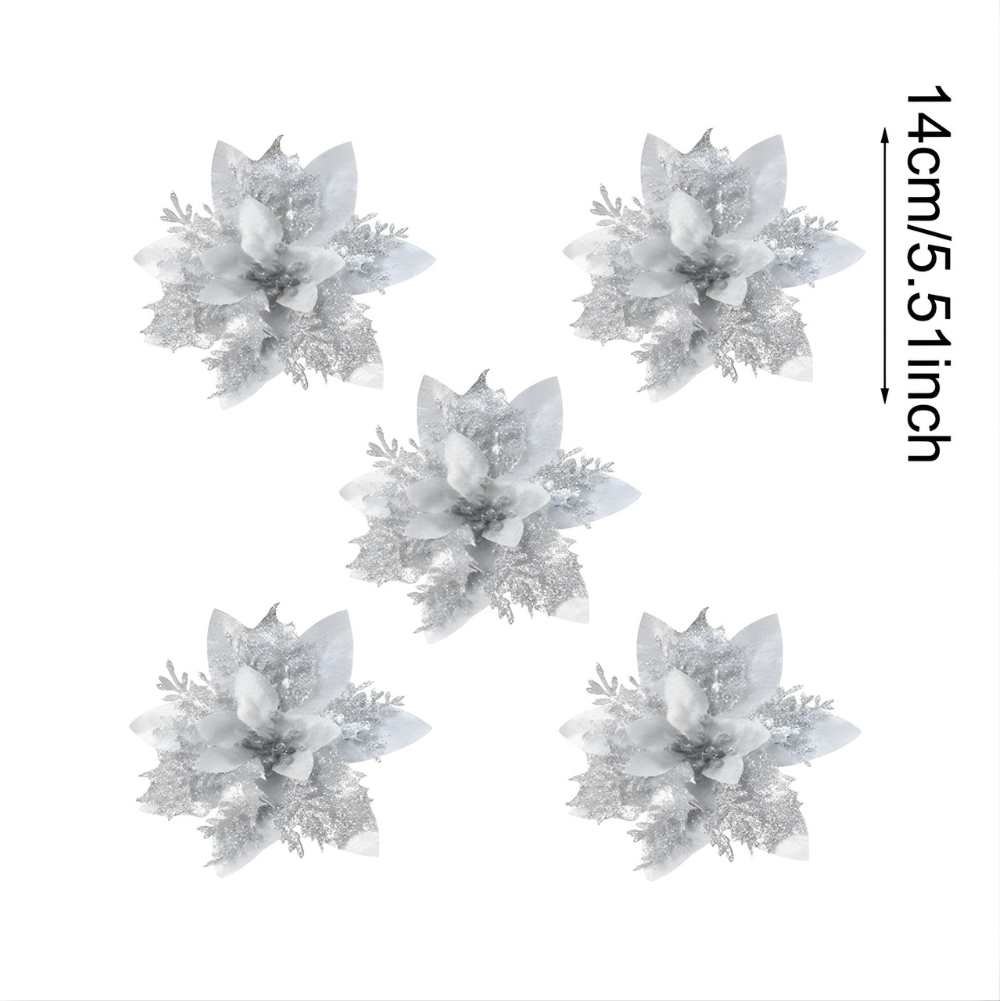 ✨ Flores Navideñas con Purpurina