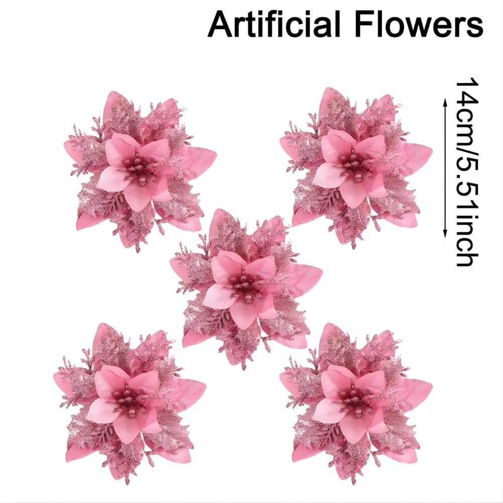 ✨ Flores Navideñas con Purpurina