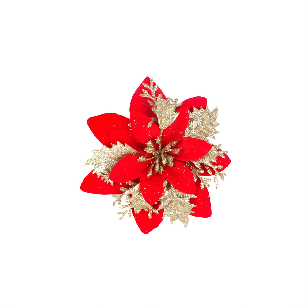 Flores navideñas con purpurina