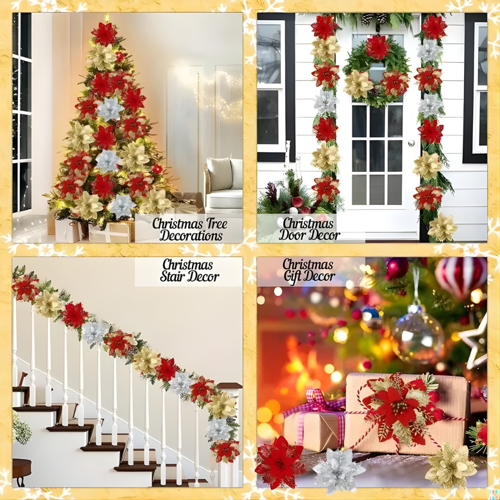 ✨ Flores Navideñas con Purpurina